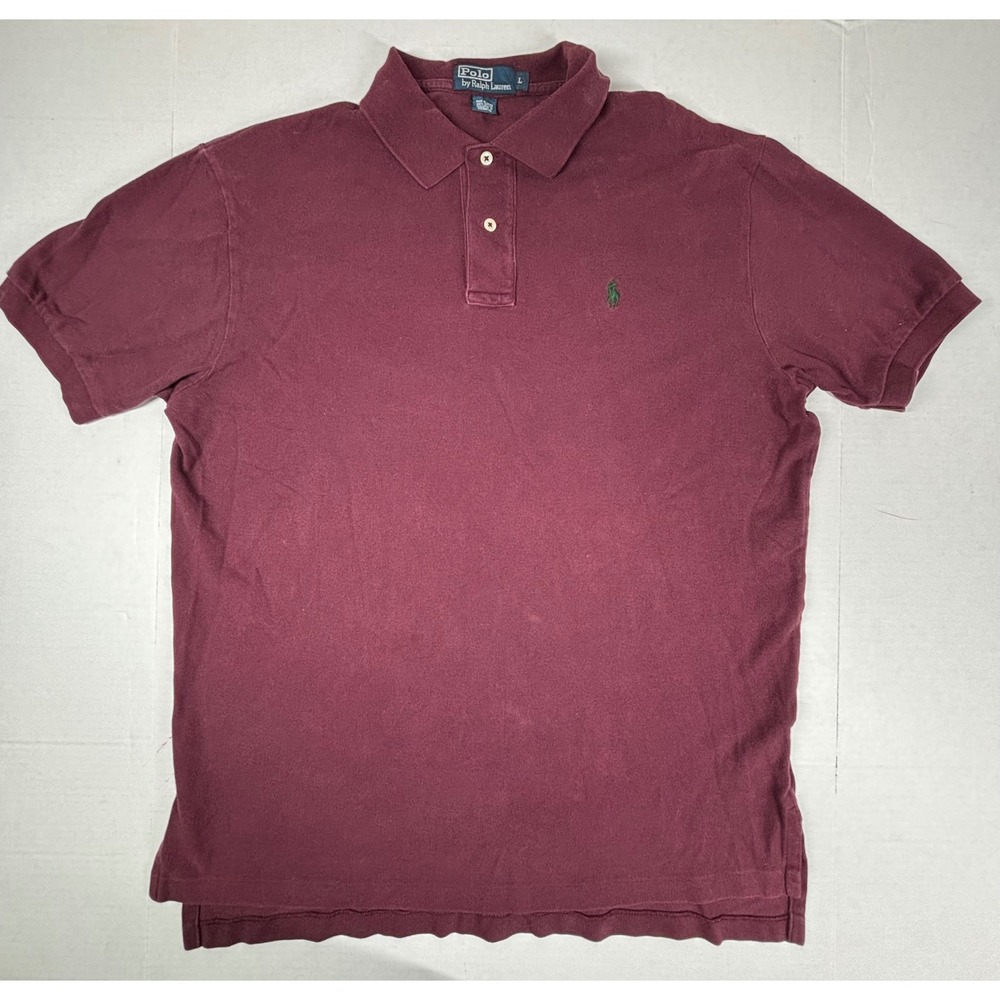 Polo Ralph Lauren Mens Burgundy Classic Fit Polo Shirt Size L - Picture 5 of 5